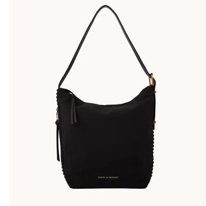 Poppy & Peonies Classic Black Hobo with Gold Details